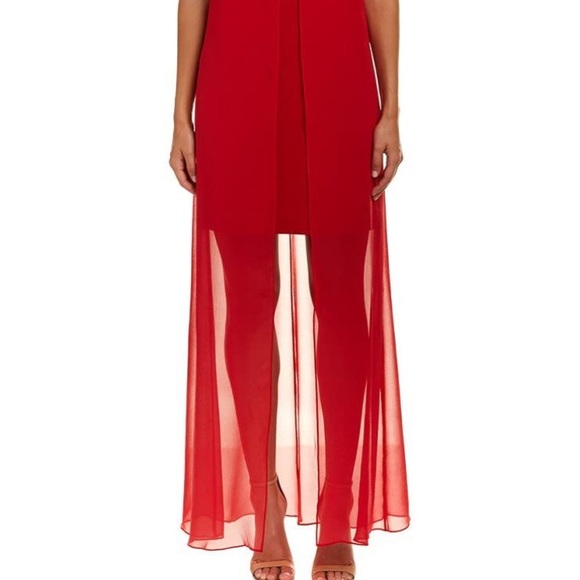 Trink Turk Hi Lo Black Cocktail Dress Sheer Little Black Dress Size 6 - Picture 5 of 12